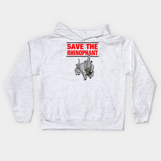 Save the Rhinophant Kids Hoodie by Johanmalm